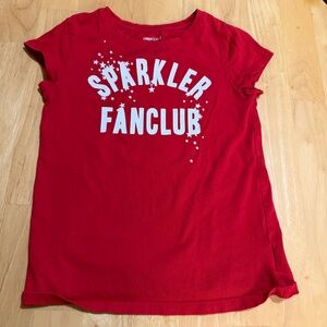 GAP girls short sleeve t-shirt glitter sparkle fan club